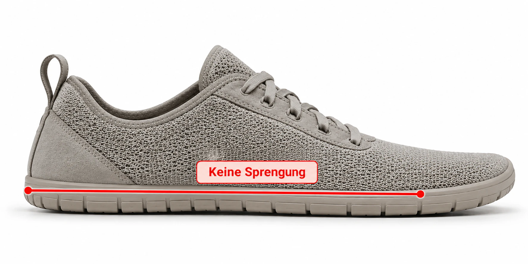 Schuh ohne Sprengung
